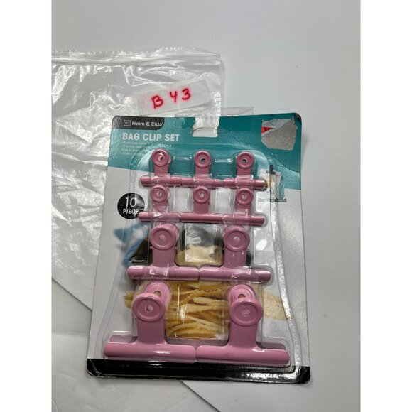 Heim & Elda Pink Stainless Steel Clip Set - 10 Piece Bag Sealing 5c - Picture 4 of 4